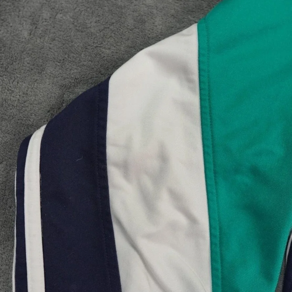 Vintage Adidas Jacket Mens Large Blue White Green Full Zip Sport Trefoil 90s‎